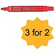 Image of Pentel N50 Permanent Marker Bullet Tip 1.5-2mm Line Red Ref N50-B [Pack 12] [3 For 2]