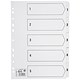 5 Star Office Index 230 micron Card with Clear Mylar Tabs 1-5 A4 White