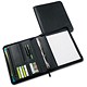 Masters Folio Ring Binder 4-Ring Zipped Leather-look W250xD30xH340mm Black Ref 2912