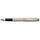 Parker Sonnet Fountain Pen Stainless Steel with 23k Gold-plated Nib and Gold Trim Ref S0704360
