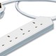 Micromark Extension Lead with On/off Indicator 4-Way 13Amp 2m Silver Ref MM22371