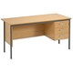 Trexus Traditional 1500 Desk Single Pedestal Right-hand 3 Drawer W1500xD730xH737mm Oak