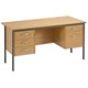 Trexus Traditional 1500 Double Pedestal Desk 2 and 3 Drawer W1500xD730xH737mm Oak