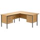 Trexus Traditional 1500 Return Desk Left-hand 3 Drawer Pedestal W1500xD1795xH725mm Oak