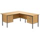 Trexus Traditional 1500 Return Desk Right-hand 3 Drawer Pedestal W1500xD1795xH725mm Oak