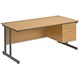 Trexus Cantilever 1600 Desk Single Fixed 2 Drawer Pedestal W1600xD800xH720mm Oak