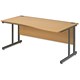 Trexus Cantilever 1600 Wave Desk Right-hand W1600xD1000-800xH720mm Oak