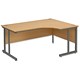 Trexus Cantilever 1600 Radial Desk Right-hand W1600xD1200xH720mm Oak
