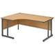 Trexus Cantilever 1600 Radial Desk Left-hand W1600xD1200xH720mm Oak
