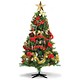 Bright Ideas Decorated Tree 5Ft Red and Gold Ref TDEC/5