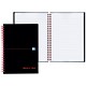 Oxford Black n Red Book Wirebound 90gsm Ruled and Perforated 140 Pages A6 Ref D67011 [Pack 5]