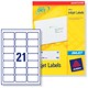 Avery Quick DRY Addressing Labels Inkjet 21 per Sheet 63.5x38.1mm White Ref J8160-250 [5250 Labels]