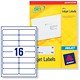 Avery Quick DRY Addressing Labels Inkjet 16 per Sheet 99.1x33.9mm White Ref J8162-250 [4000 Labels]