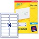 Avery Quick DRY Addressing Labels Inkjet 14 per Sheet 99.1x38.1mm White Ref J8163-250 [3500 Labels]