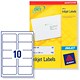 Avery Quick DRY Addressing Labels Inkjet 10 per Sheet 99.1x57mm White Ref J8173-250 [2500 Labels]