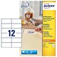 Avery Labels Removable Laser 12 per Sheet 99.1x42.3mm White Ref L4743REV-25 [300 Labels]