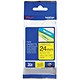 Brother P-touch TZ Label Tape 24mmx8m Black on Yellow Ref TZ651