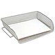 ALBA Mesh Letter Tray Side-loading Metal Stackable W361xD267xH73mm Silver Ref MESHITM