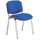Image of Trexus Stacking Chair Chrome Frame with Upholstered Seat W480xD420xH500mm Blue