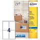 Avery Quick DRY Addressing Labels Inkjet 4 per Sheet 139x99.1mm White Ref J8169-25 [100 Labels]