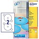 Avery CD/DVD Labels Laser 2 per Sheet Dia.117mm Classic Size Black and White Ref L6043-100 [200 Labels]