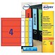 Avery Filing Labels Laser Lever Arch 4 per Sheet 200x60mm Assorted Ref L7171A-20 [80 Labels]