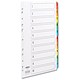 Concord Commercial Index Mylar-reinforced Europunched 1-10 Coloured Tabs A4 White Ref 08901