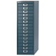 Bisley Steel Storage Cabinet 15-Drawer W279xD408xH860mm Doulton Blue Ref H3915NL-74