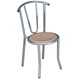 Image of Trexus Cafe Chair Stackable Silver-effect Frame Backrest H390mm W350xD350xH460mm Beech