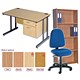 Trexus XPD Desk Top Cantilever 1600mm Beech [and End Frames Pedestal Tall Bookcase and Chair]
