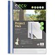 SSeco Project File Polypropylene Oxo-biodegradable Flat Bar Clear-front A4 Blue Ref KS320-BU [Pack 10]