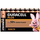 Duracell Plus Battery Alkaline 1.5V AAA Ref 75021469 [Pack 16]