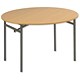 Trexus Folding Office Table Circular Robust Steel-framed Dia1200xH725mm Oak