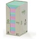 Post-it Notes Pad Recycled Tower Pack 76x76mm Pastel Rainbow Ref 654-1RPT [Pack 16]