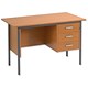 Trexus Traditional 1200 Desk Single Pedestal Right-hand 3 Drawer W1200xD730xH737mm Beech