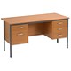Trexus Traditional 1500 Double Pedestal Desk 2 and 3 Drawer W1500xD730xH737mm Beech