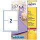 Avery Addressing Labels Colour Laser 2 per Sheet 199.6x143.5mm Ref L7768-40 [80 Labels]