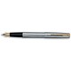 Parker Frontier GT Fountain Pen Stainless Steel with Gold-plated 23k Nib and 14k Trim Ref S0710650