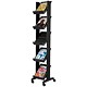 Fast Paper Literature Display Corner Mobile 5 Shelves 35mm Lip W350xD382xH1650mm Black Ref 259.01