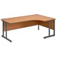 Trexus Cantilever 1800 Radial Desk Right-hand W1800xD1200xH720mm Beech