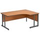 Trexus Cantilever 1600 Radial Desk Right-hand W1600xD1200xH720mm Beech