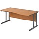 Trexus Cantilever 1600 Wave Desk Right-hand W1600xD1000-800xH720mm Beech