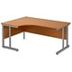 Trexus Plus Desk Cantilever Radial Left-hand W1600xD1200xH725mm Beech