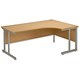 Trexus Plus Desk Cantilever Radial Right-hand W1800xD1200xH725mm Oak