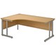 Trexus Plus Desk Cantilever Radial Left-hand W1800xD1200xH725mm Oak