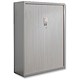 Adroit Tambour Cupboard Side-opening Steel Carcass Medium W1000xD450xH1450mm Aluminium and Grey