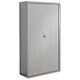 Adroit Tambour Cupboard Side-opening Steel Carcass Tall W1000xD450xH1980mm Aluminium and Grey