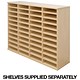 Tercel Post Room Sorter Hutch Multi-use Double Height 4 Bay Can Fit 44 Shelves W1280xD360xH1163mm Maple