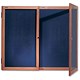 Nobo Display Cabinet Noticeboard Lockable Double Door Teak Finish W1200xH900mm Blue Ref 31230425