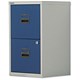 Trexus SoHo Filing Cabinet Steel Lockable 2-Drawer A4 W413xD400xH672mm Grey and Blue